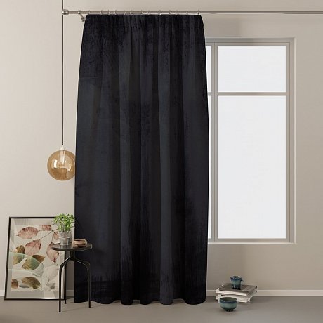 Černý sametový závěs AmeliaHome Velvety, 245 x 140 cm