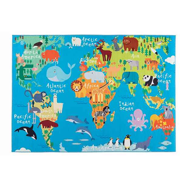 Mapa Světa Torino Kids Koberec pro děti Obsession 160 x 230 cm.
