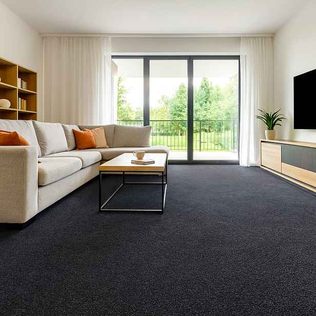 Metrážový koberec Supersoft 800 černý, na míru, šíře 4m, černá, ab (mřížka), kancelář, Lano
