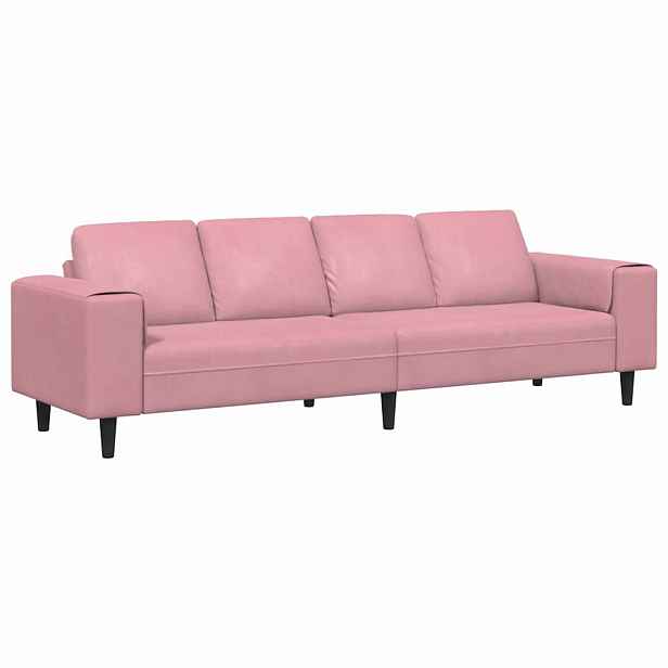 vidaXL Pohovka do obývacího pokoje Růžová 250 x 77 x 76 cm