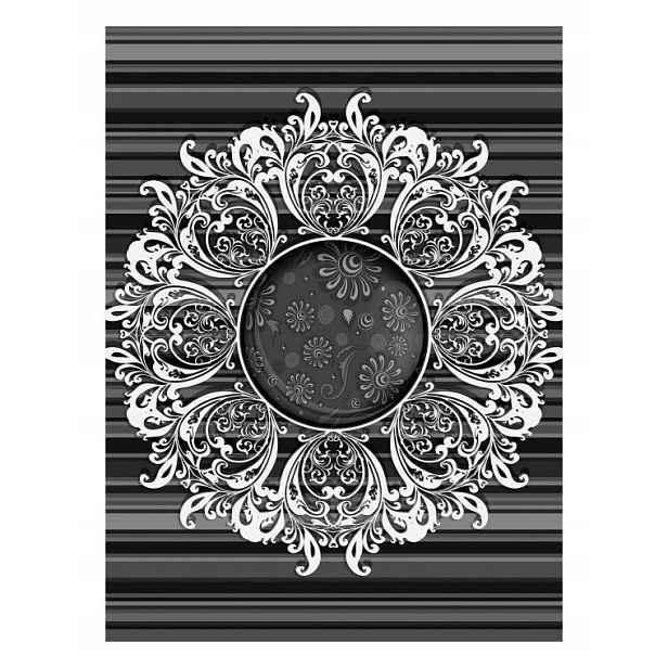 Vliesová fototapeta Damask šedý ornament květiny 184x254 lepidlo