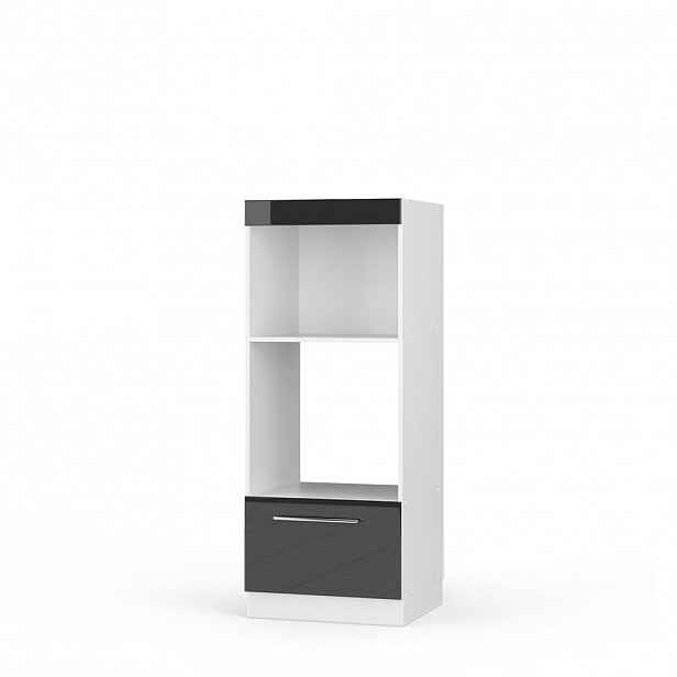 Vicco SKŘÍŇKA NA MIKROVLNNOU TROUBU Fame-Line Antracitový vysoký lesk 60 cm otevřený