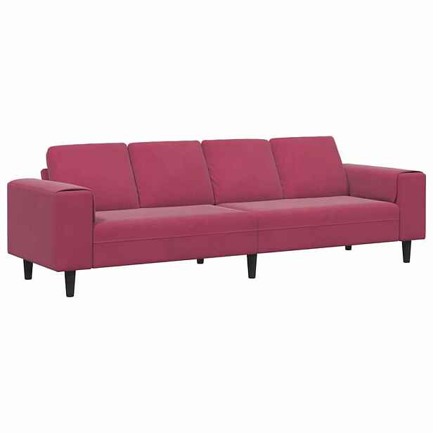 vidaXL Pohovka do obývacího pokoje Víno Červené 250 x 77 x 76 cm