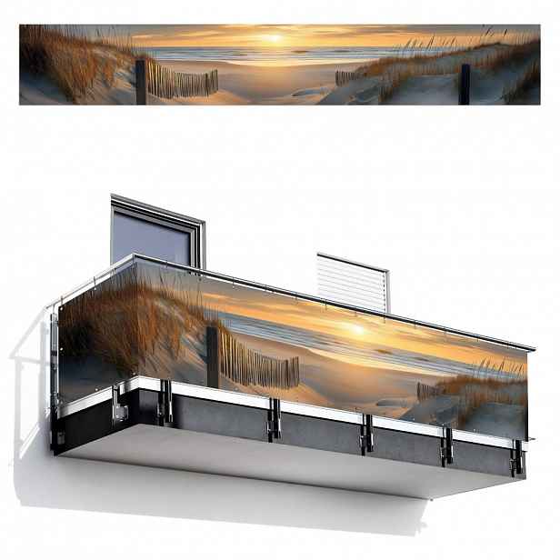 MuchoWow BALKONOVÁ ZÁSTĚNA Pláž - duny - západ slunce 500x80 cm