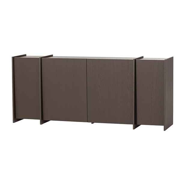 Tmavě hnědá komoda v dekoru jasanu 200x85x44 cm Brock – WOOOD