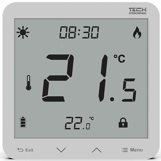 Regulátor Pokojový Tech T-3.1 Nástěnný Bateriový, Bílý