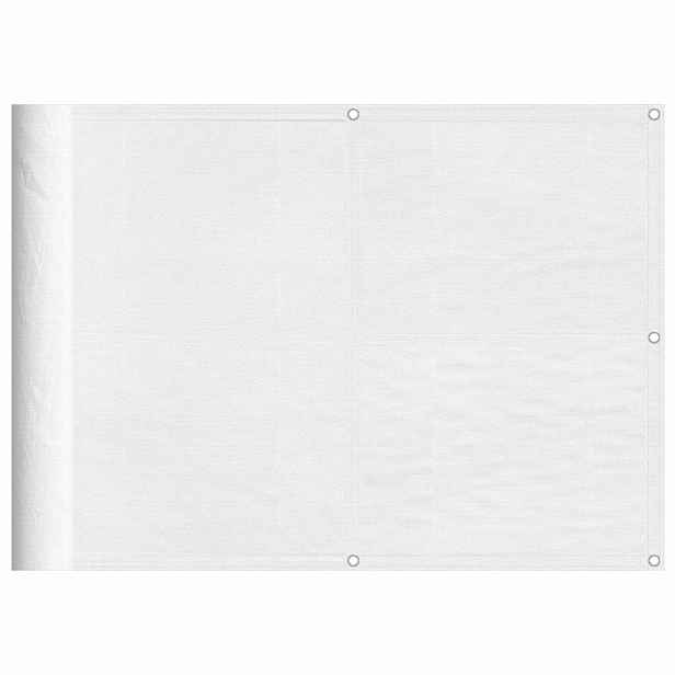 vidaXL Balkonová zástěna bílá 75 x 700 cm 100% polyester oxford