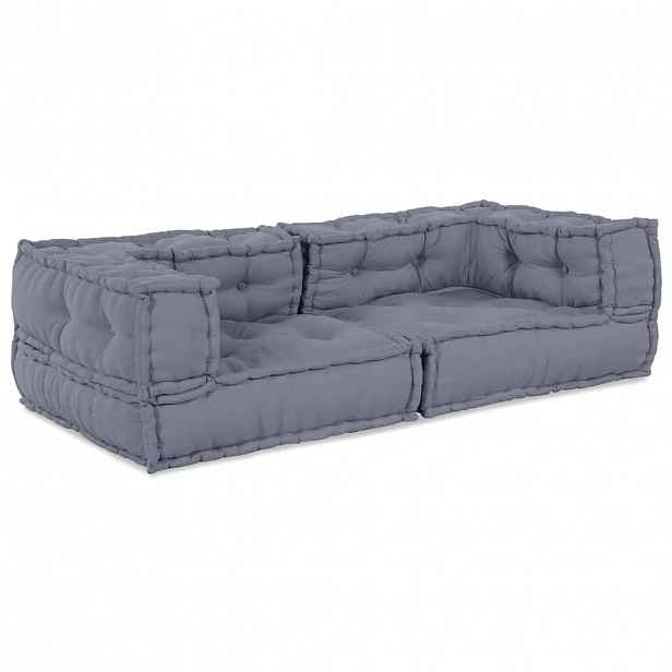 vidaXL Modulová pohovka 3 ks Textil Šedá 140 x 70 x 36 cm