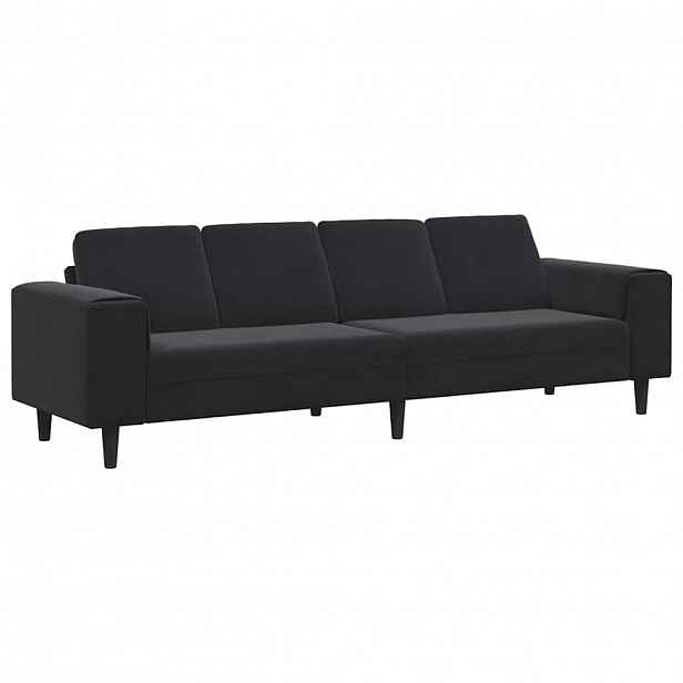 vidaXL Pohovka do obývacího pokoje Černá 250 x 77 x 76 cm