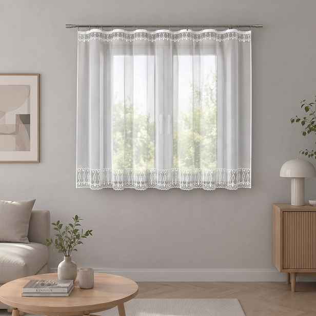 Dekorační žakárová záclona s řasící páskou ESSENCES 160 bílá 400x160 cm MyBestHome