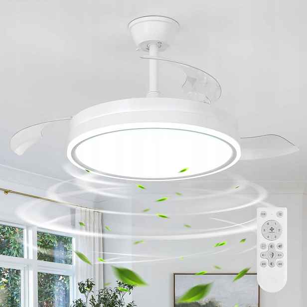 Rozkládací stropní ventilátor 34" s osvětlením, dálkovým ovládáním, 6 rychlostmi