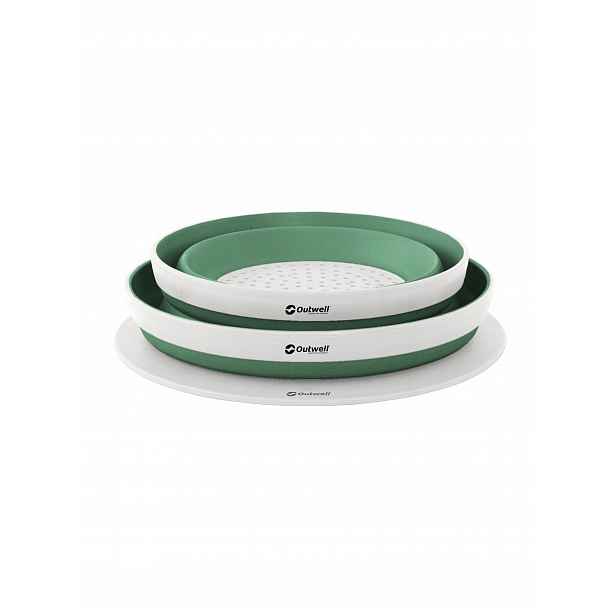 Sada nádobí Outwell Collaps Bowl & Colander Set stínově zelená
