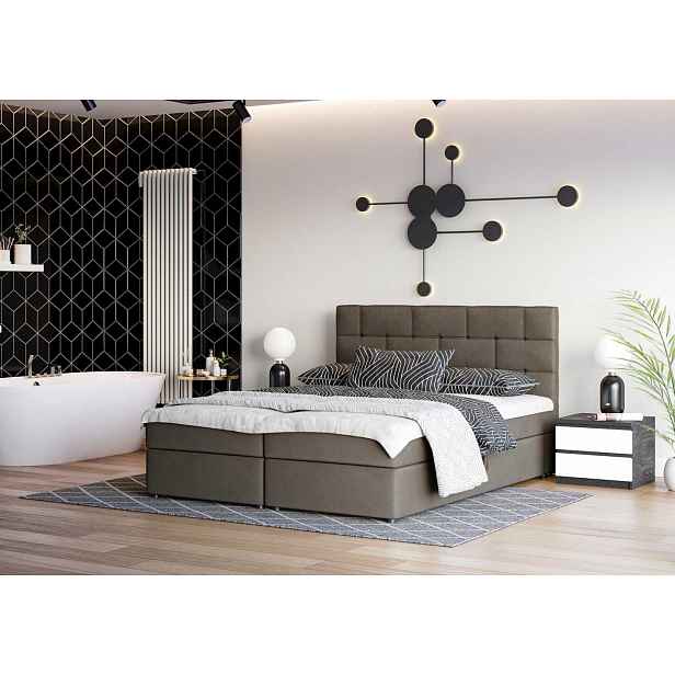 Designová postel WALLY 180x200, hnědá