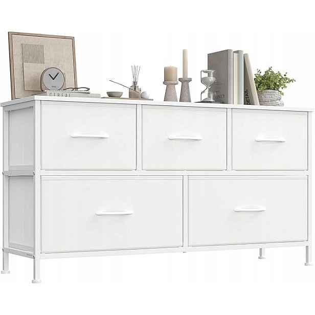 Látková Komoda S 5 Zásuvkami 98,8 X 30 X 52,2 CM, Skříňkou A Organizérem