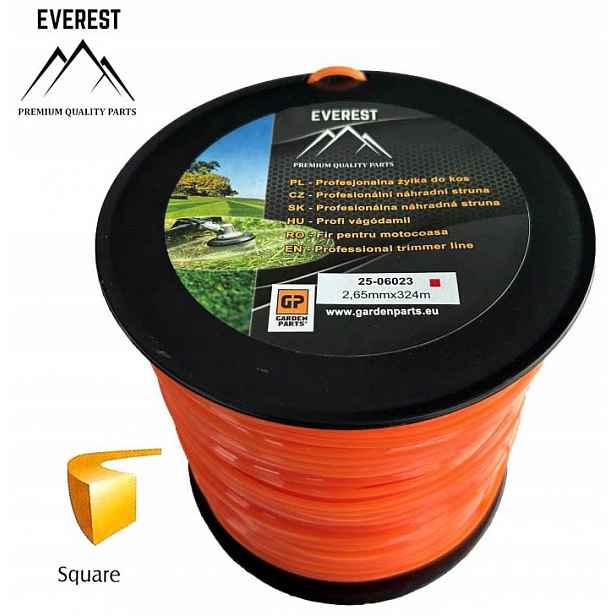 Žací struna Everest 2,65 mm x 324 m čtverec