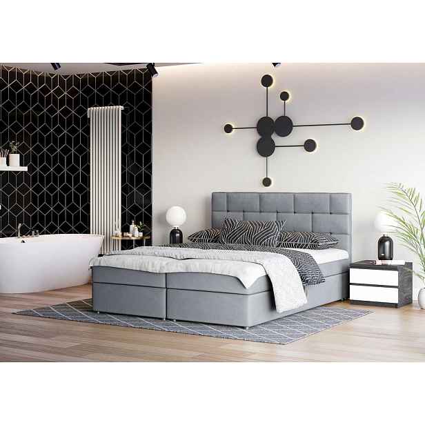 Designová postel WALLY 180x200, světle šedá
