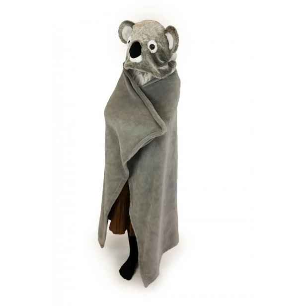 Koala hřejivá deka s kapucí se zvířátkem a tlapkovými kapsami