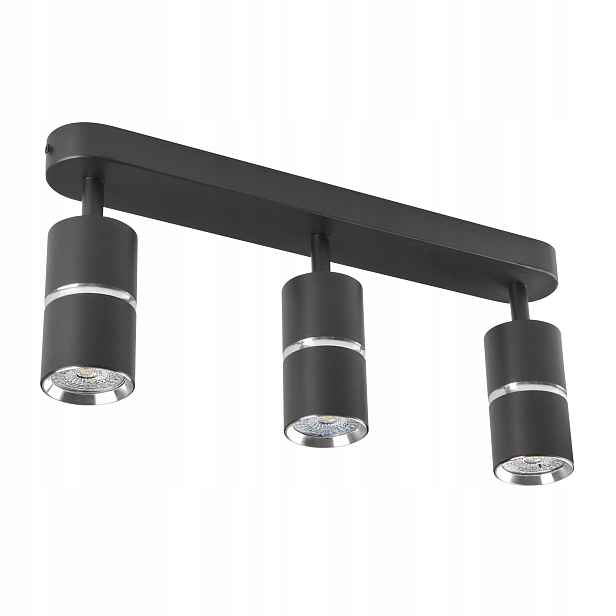 Nástěnná a stropní lampa Bamboo 3*GU10 černá stříbrná