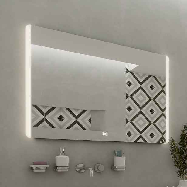 Nimco LED zrcadlo 100 x 70, dotykový senzor, OBDELNÍKOVÁ - OBLÉ ROHY