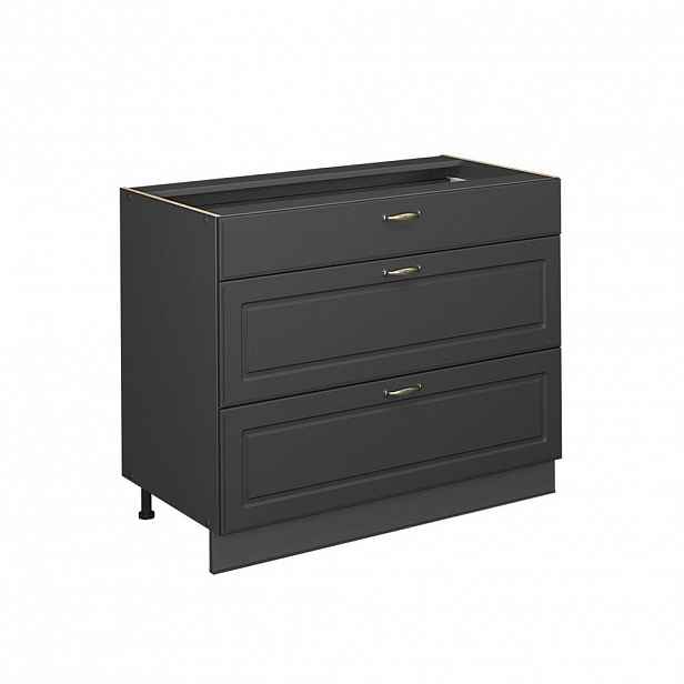 Vicco SPODNÍ SKŘÍŇKA KUCHYŇSKÉ LINKY Fame-Line, Anthrazit-Gold Landhaus/Antracit, 100 cm bez pracovní desky