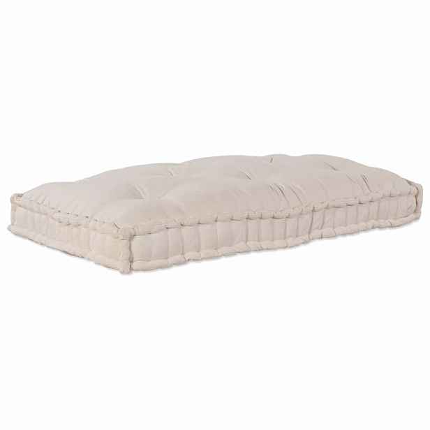 vidaXL Polstrovaný pohovkový polštář Krémová 120 x 80 x 12 cm Textil