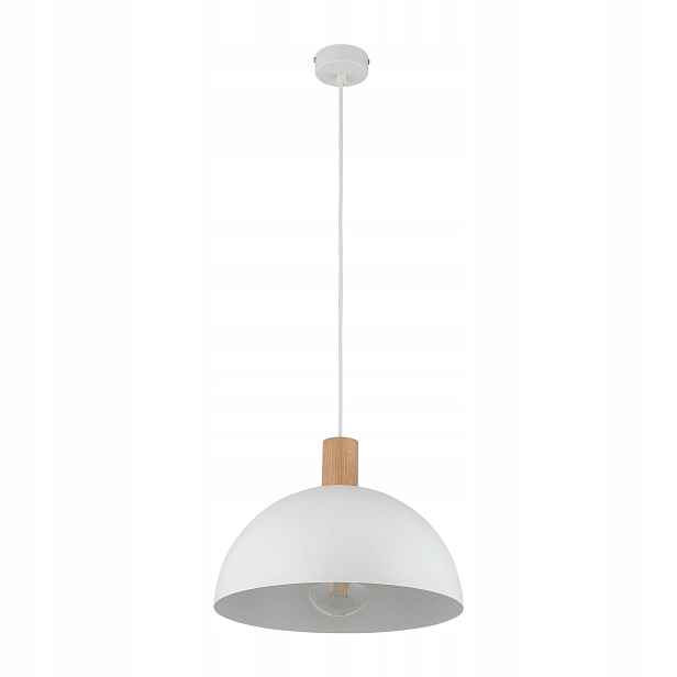 Závěsná lampa Oslo Bílá Kovová Stínidlo 1xE27 33,5cm Stropní Moderní