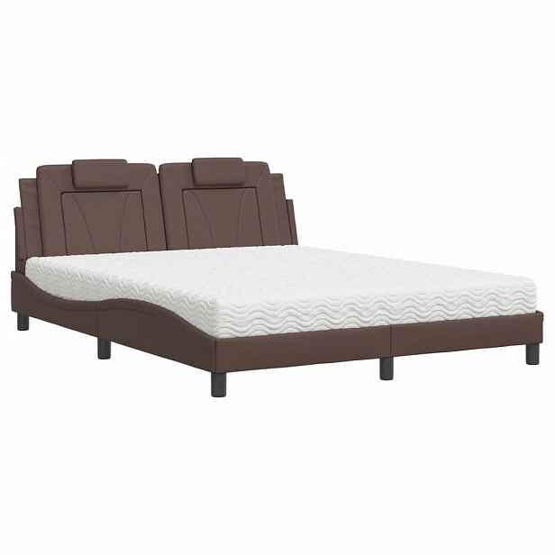 vidaXL Postel Viana s matrací hnědá 160 x 200 cm umělá kůže