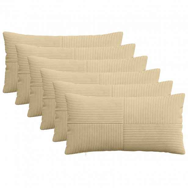 vidaXL Povlak na polštář 6 pcs ALMELO Šedozelená 40 x 80 cm manšestr