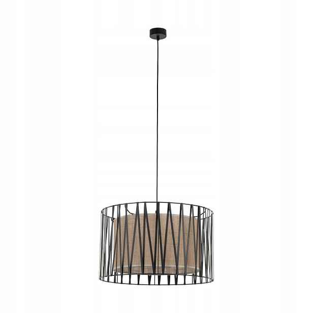 Závěsné svítidlo Harmony Černá Béžová Abažur 3xE27 50cm Moderní Stropní
