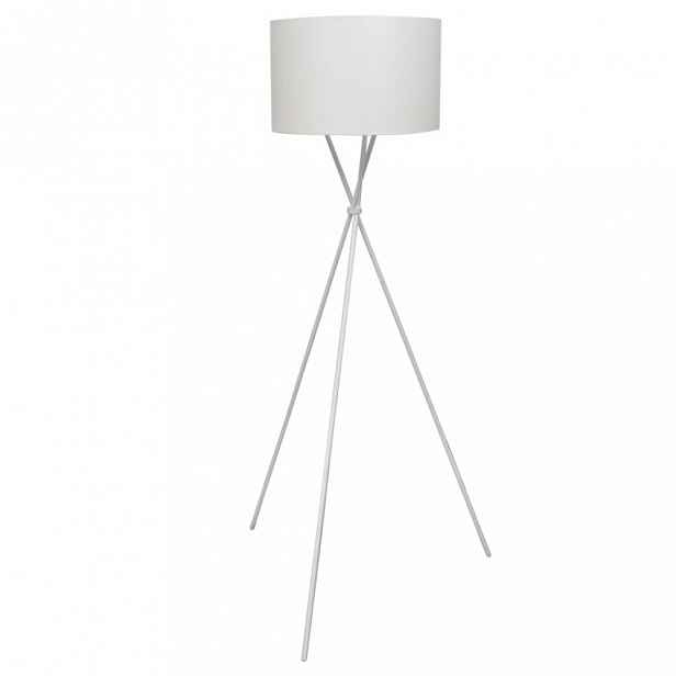 Stojací lampa látka / kov Dekorhome Bílá