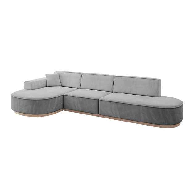 ALTDECOR ROHOVÁ SEDAČKA s otomanem, levá MARI-L2-v1 328x171x83 Šedá Velur