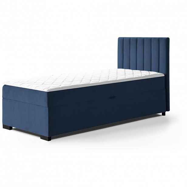 Beautysofa ČALOUNĚNÁ postel Eric 94/207/105, tmavě modrá