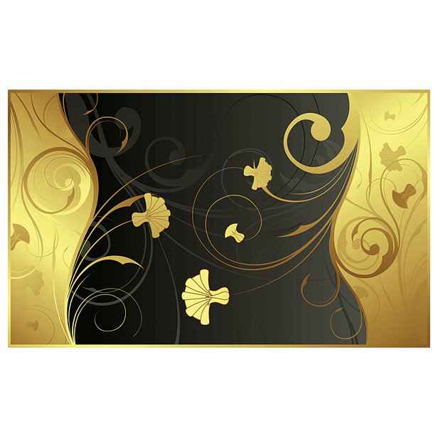 Tapeta Zlaté ornamenty abstrakce na černém pozadí elegance 208x146 lepidlo