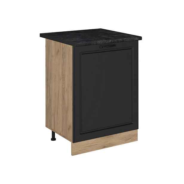 Vicco SPODNÍ SKŘÍŇKA KUCHYŇSKÉ LINKY R-Line, Antracitový venkovský dům/Zlatý mocný dub, 60 cm s 1 dveřmi pracovná doska antracitová