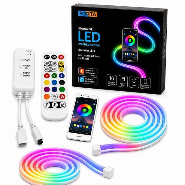 Adresovatelná páska Neon Rgb IC 2x5 m 24 V IP65 300 LED5050 Tuya Wifi aplikace