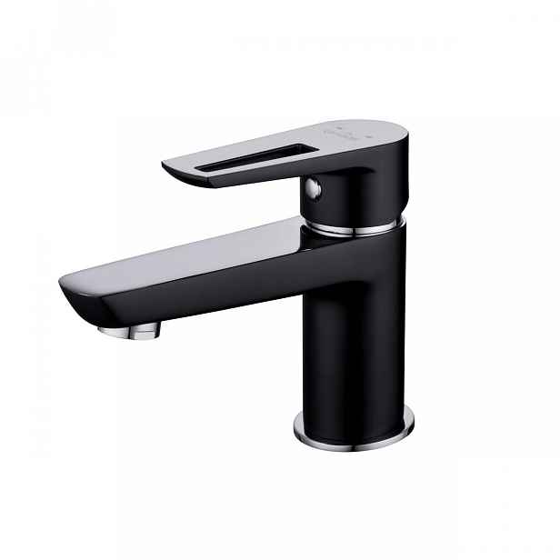 Elegantní koupelnová baterie Mille Black chromovaná, páková