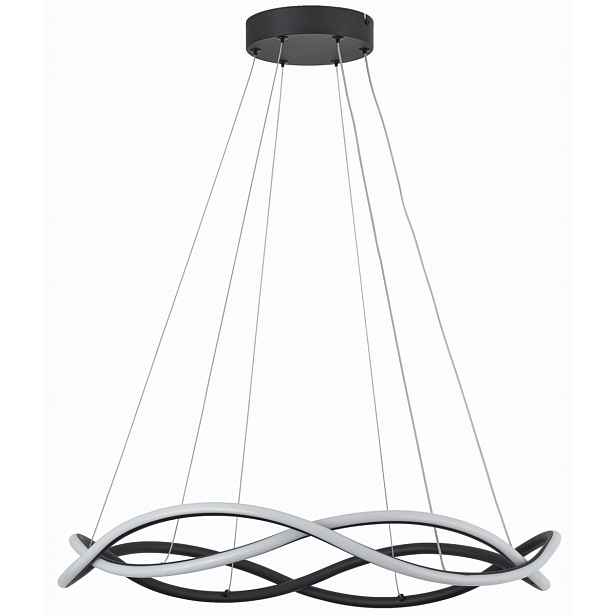 Lampa Led vlny černá vlna spirála závěsná černá Black stuha lustr