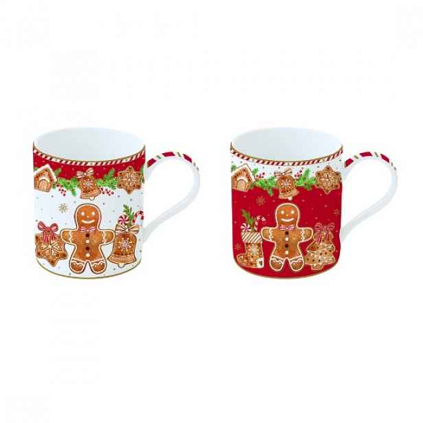 Sada 2 hrnků, porcelán, 350 ml, "Fancy Gingerbread" - Easy Life