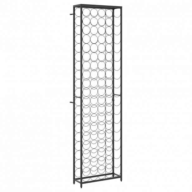 vidaXL Stojan na víno na 95 lahví černý 54 x 18 x 200 cm tepané železo