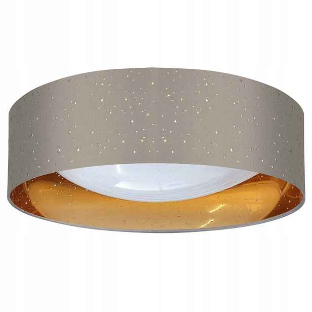 Stropní Svítidlo stropní Led kulatý šedý zlatý s hvězdičkami do ložnice 40 cm Polux