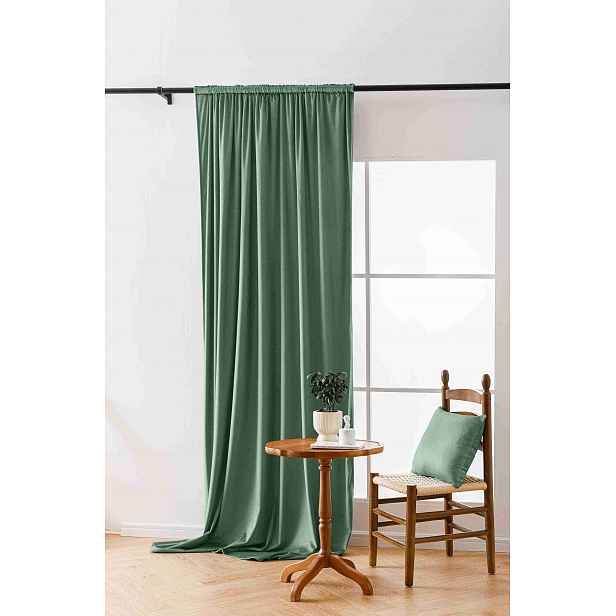Mentolový zatemňovací závěs VELVET 140x250 cm Zavěšení: Řasící páska