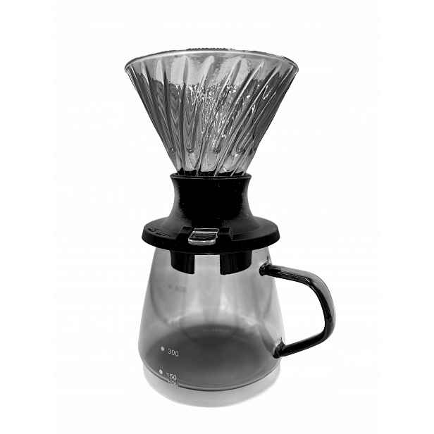 Kávovar 600 ml skleněný šedý switch dripper server sada