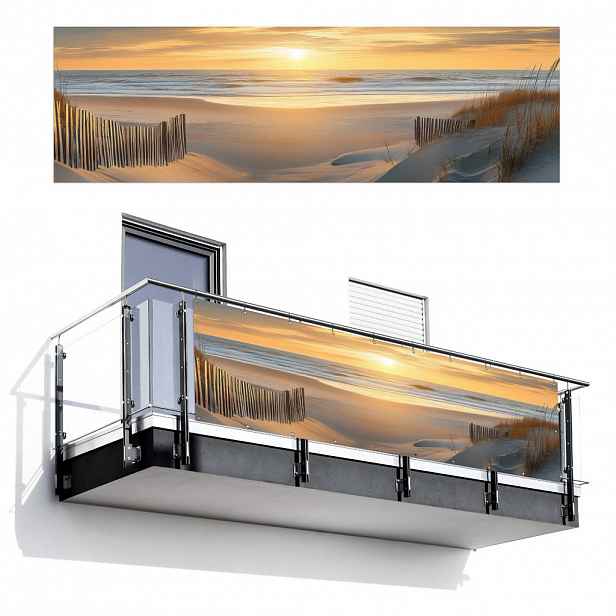 MuchoWow BALKONOVÁ ZÁSTĚNA Pláž - duny - západ slunce 300x90 cm
