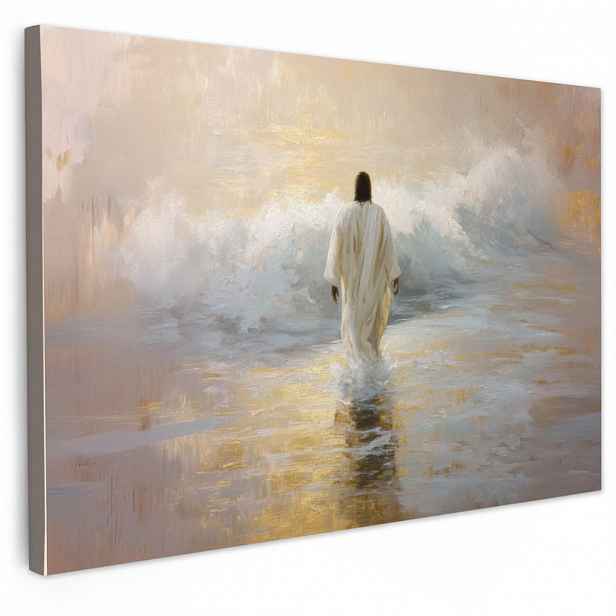 MuchoWow OBRAZ NA PLÁTNĚ Malba - Vlna - Ježíš - abstraktní 30x20 cm