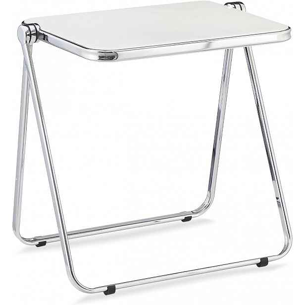 Skládací akrylový stolek, bílý, boční, pod notebook, Tv stůl Kaihaowin