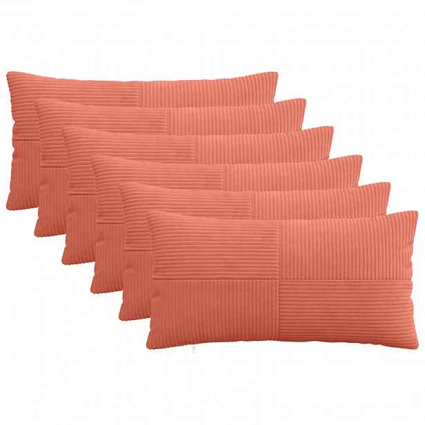 vidaXL Povlak na polštář 6 pcs ALMELO Červená oranžová 40 x 80 cm