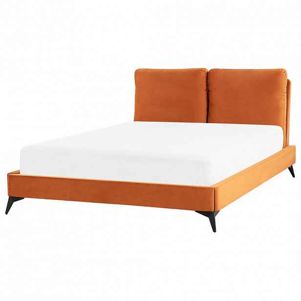 Beliani ČALOUNĚNÁ POSTEL 140/200 cm Oranžová Melle