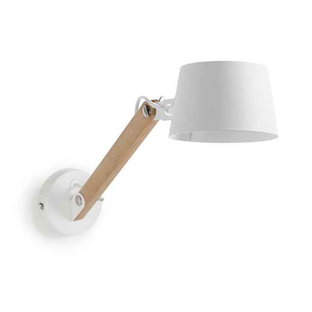 Bílé/v přírodní barvě dětské nástěnné svítidlo s kovovým stínidlem ø 60 cm Muse – Kave Home