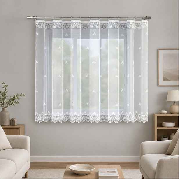 Dekorační žakárová záclona s řasící páskou KARELA bílá 300x100 cm MyBestHome