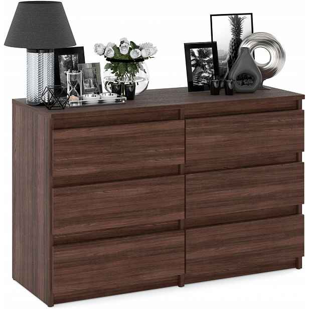 Komoda Se 6 Zásuvkami Dub Wenge 100 CM, Moderní Rtv Skříňka Do Obývacího Pokoje